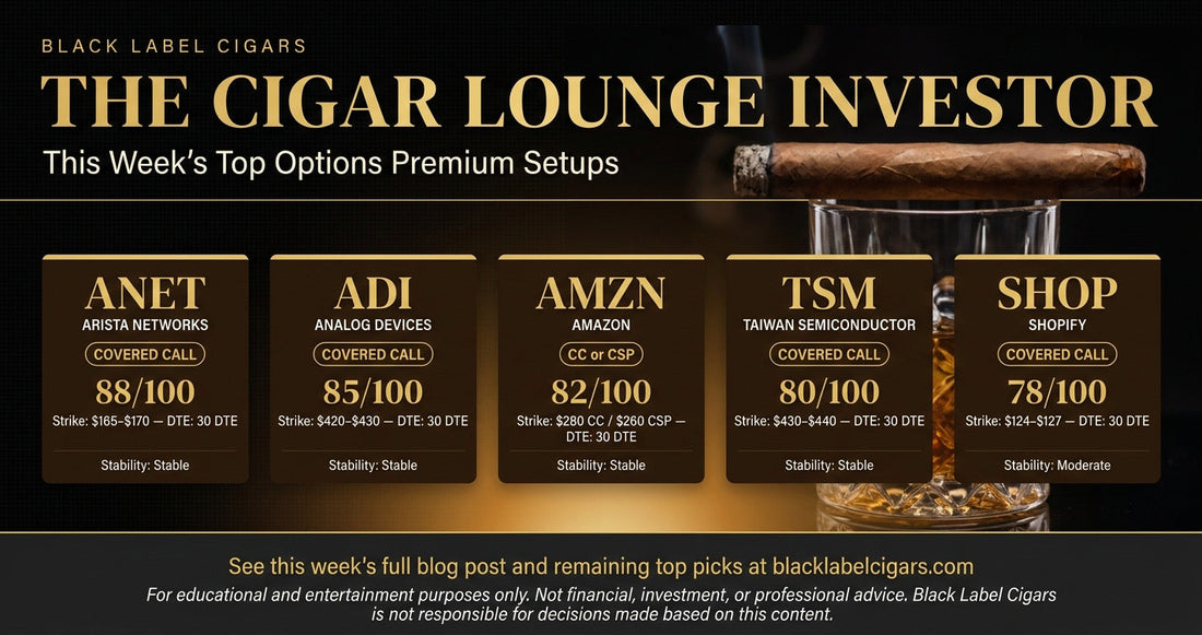 The Cigar Lounge Investor: Top Options Plays for Premium Sellers This Week | Black Label Cigars